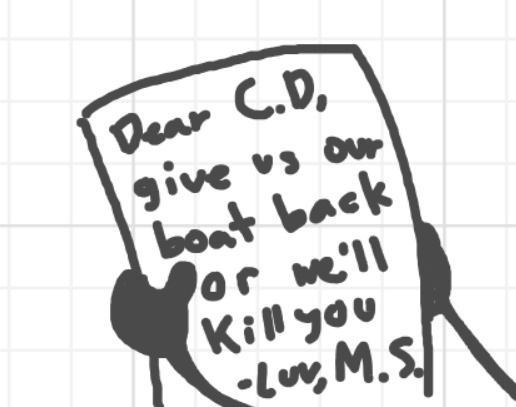 A panel from Ready Oar Knot, episode three of the Board Boards object show by Furretwalk/WalkingFurret.